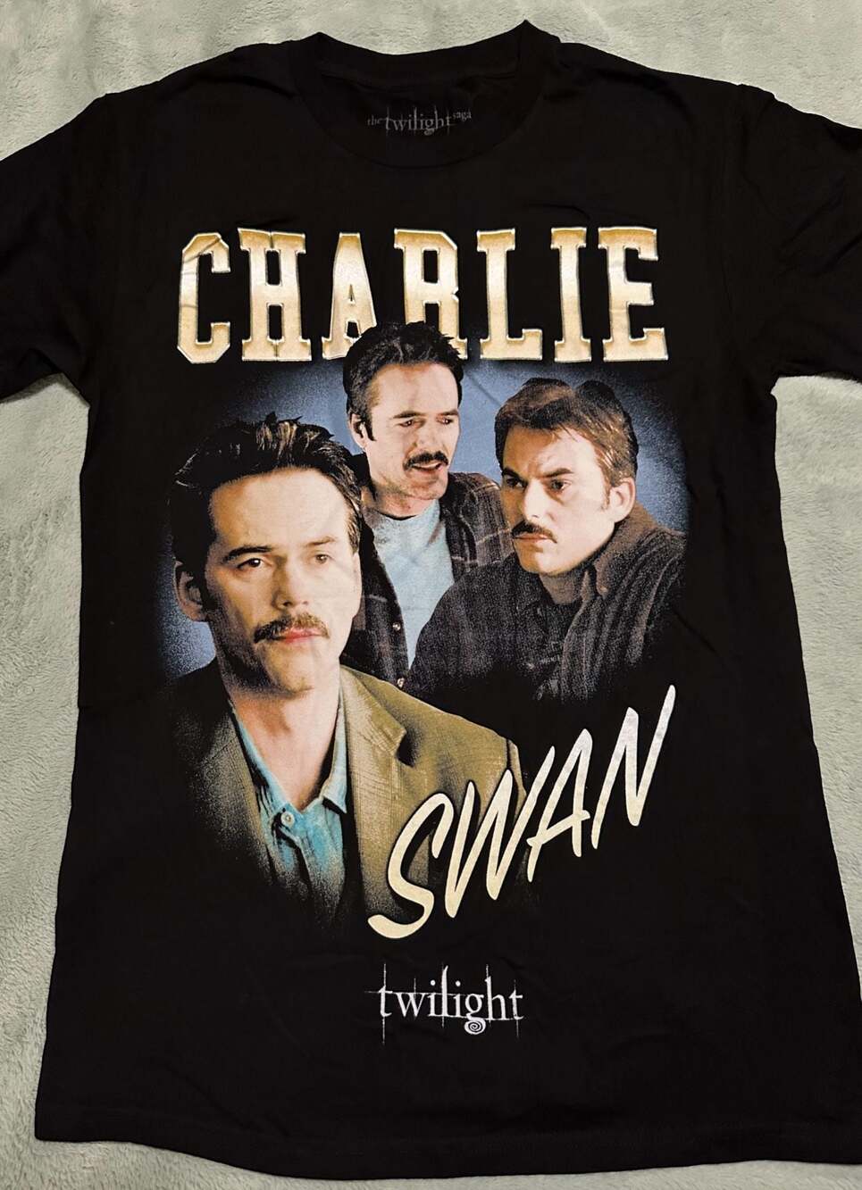 The Twilight Saga Charlie Swan Retro Style Graphic T-Shirt, Size Small